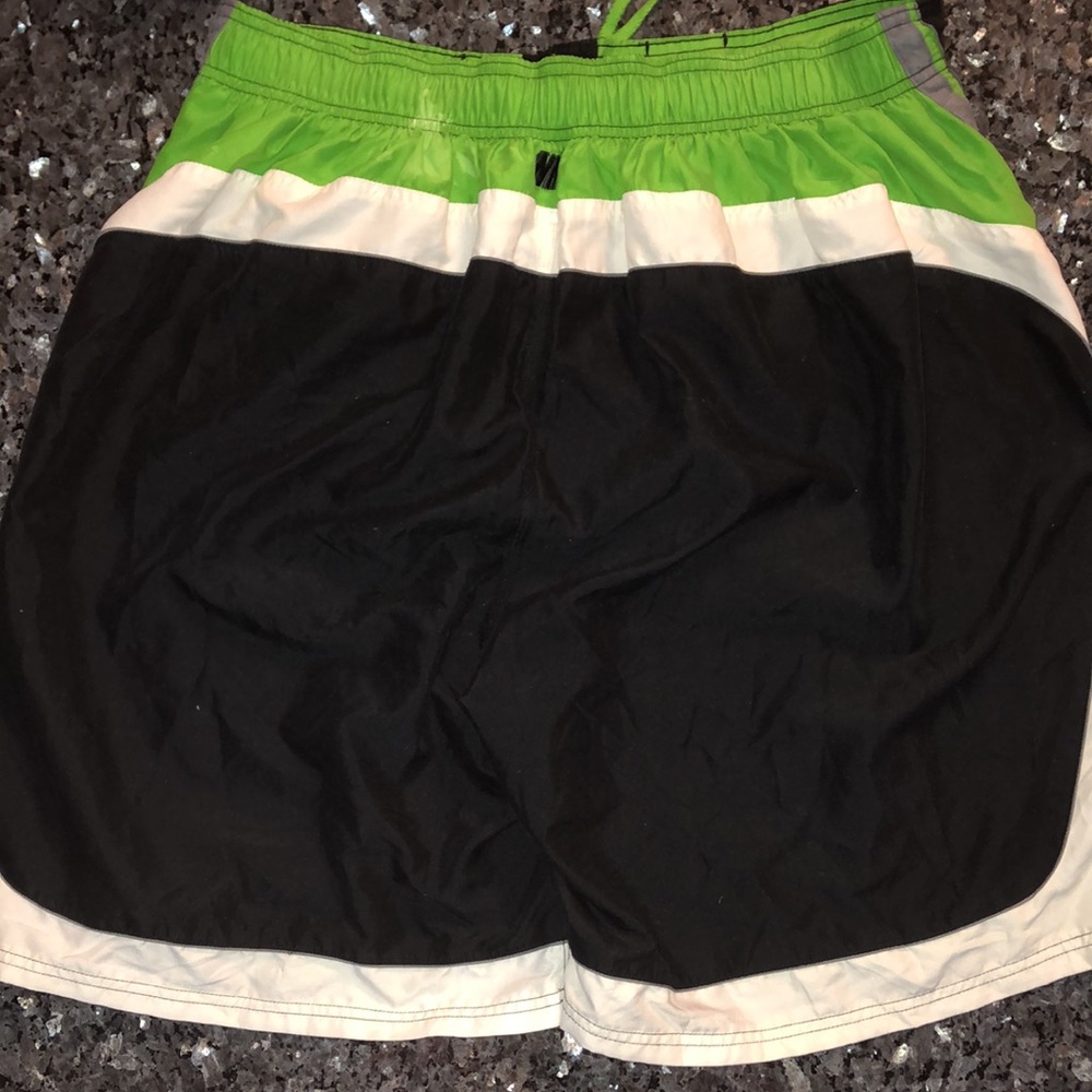 Nike green, grey, white, black swim trunks - Picture 4 of 8